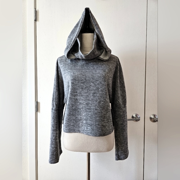 FP Movement by Free People Cropped Stand Collar Hoodie Heather Gray size XS EUC - Picture 2 of 13